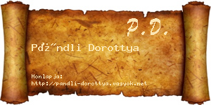 Pándli Dorottya névjegykártya